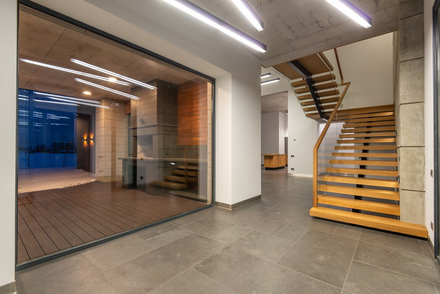 Staircase in modern loft style house